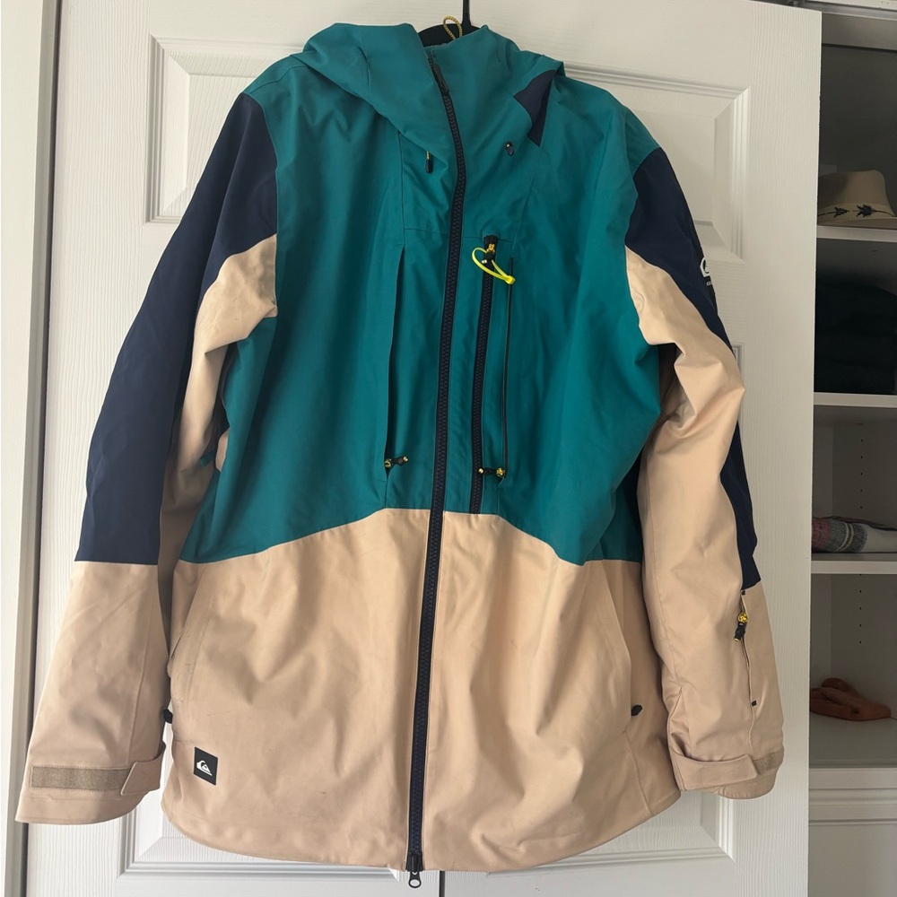 Quiksilver Teal and Gray Snowboard Jacket - Travis Rice